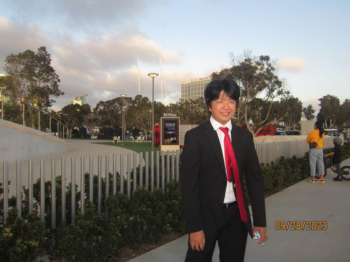 Max Yang at a Mainly Mozart Youth Orchestra Concert at the Rady Shell located in San Diego.